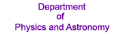 Department of Physics and Astronomy