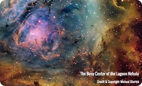 The Busy Center of the Lagoon Nebula by Michael Shierk