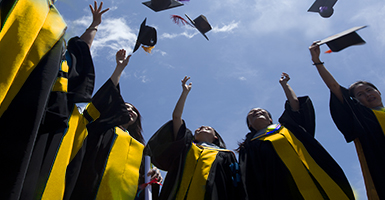 Graduating Students in Gowns