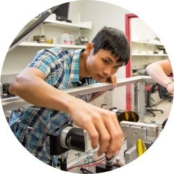 Student working in lab